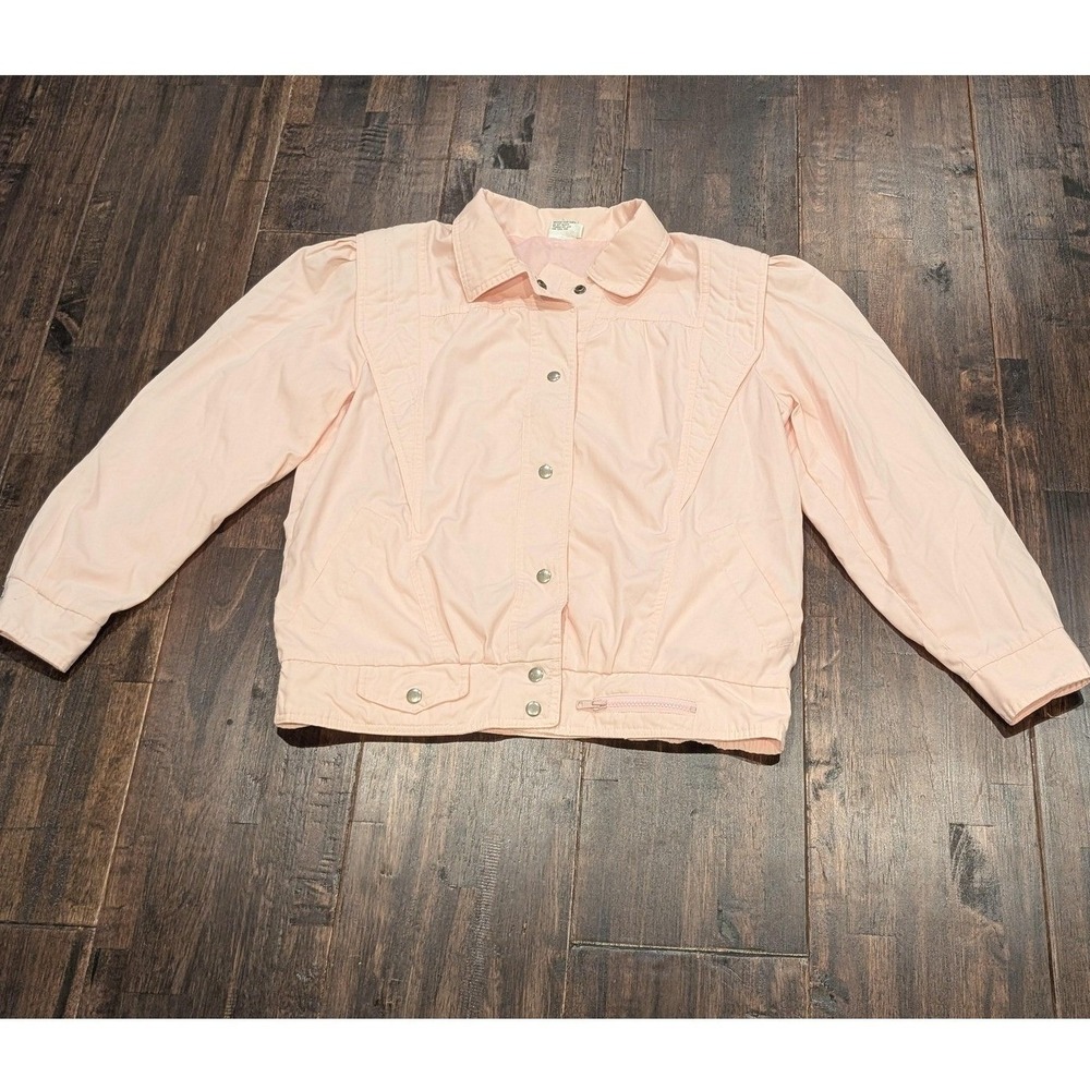 Vintage 90s Misty Valley Snap Front Yoke‎ Bomber Jacket Womens S Fits M Pink